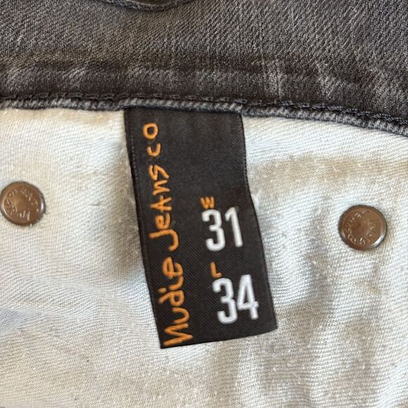 Nudie Grim Tim Broken Black Button Fly Jeans - Picture 11 of 16